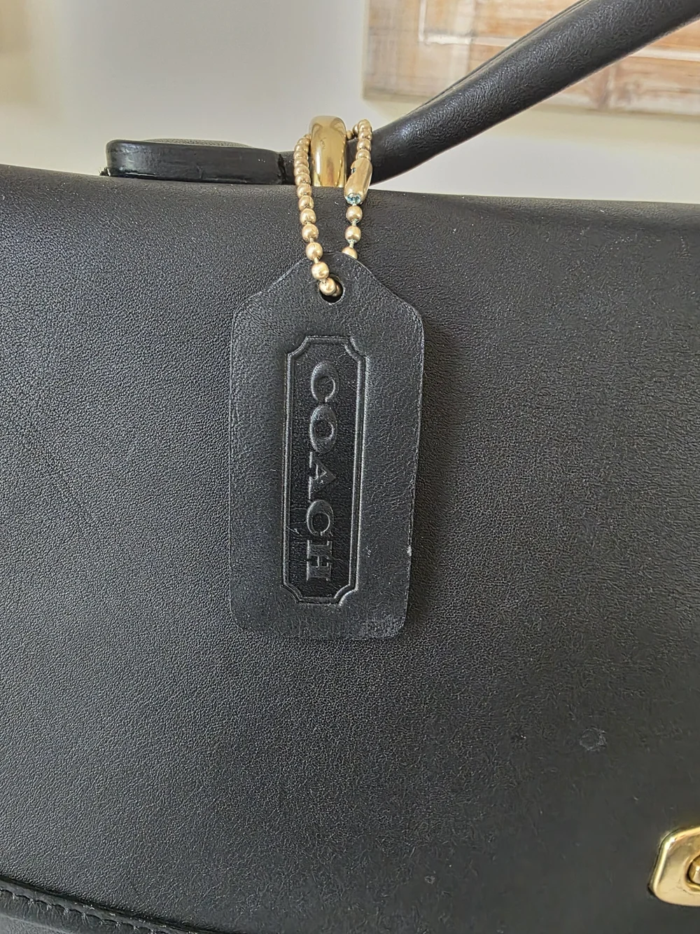 Coach Lexington Briefcase Messenger Bag Black Leather Laptop Work Bag
